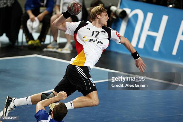 Manuel Spaeth of Germany in action during the international handball friendly match between Germany and Iceland at the Arena Nuernberger Versicherung...