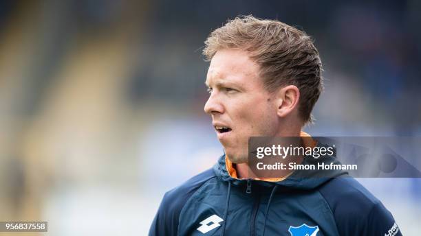 Julian Nagelsmann attends the German A Juniors Championship Semi Final Leg One match between 1899 Hoffenheim and FC Schalke 04 at...