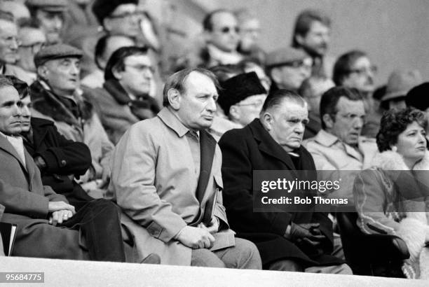 English Rugby Union President Ron Jacobs with his French counterpart Albert Ferrasse during the France v England Rugby Union International played at...