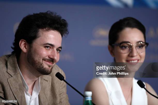 Director A.B. Shawky and actress Shahira Fahmy attend the press conference for "Yomeddine" during the 71st annual Cannes Film Festival at Palais des...