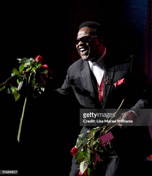 American soul singer Al Green performs on stage in concert as part of the Sydney Festival 2010 at the State Theatre on January 11, 2010 in Sydney,...