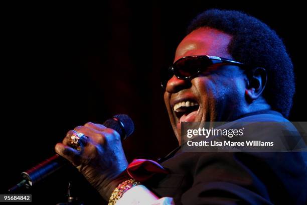 American soul singer Al Green performs on stage in concert as part of the Sydney Festival 2010 at the State Theatre on January 11, 2010 in Sydney,...