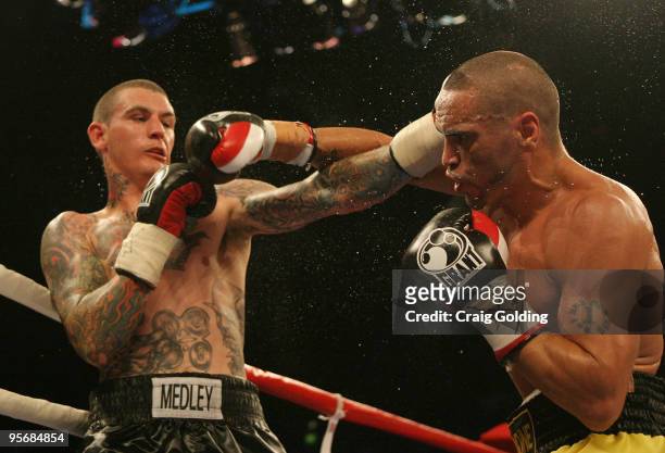 Anthony Mundine in action against and Robert Medley during their WBA International Middleweight bout at the Sydney Entertainment Centre on January...