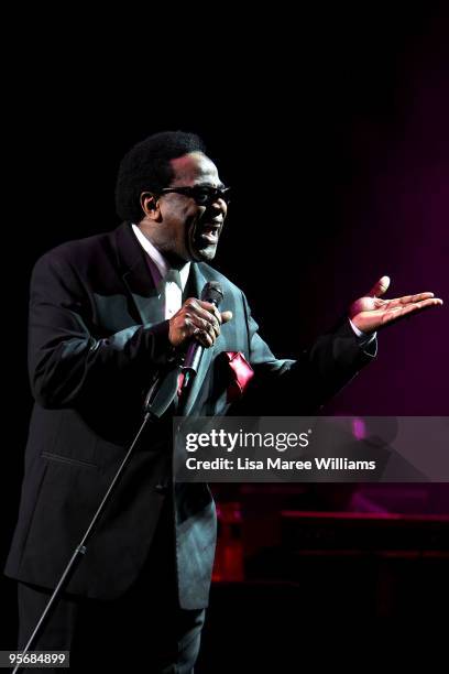 American soul singer Al Green performs on stage in concert as part of the Sydney Festival 2010 at the State Theatre on January 11, 2010 in Sydney,...