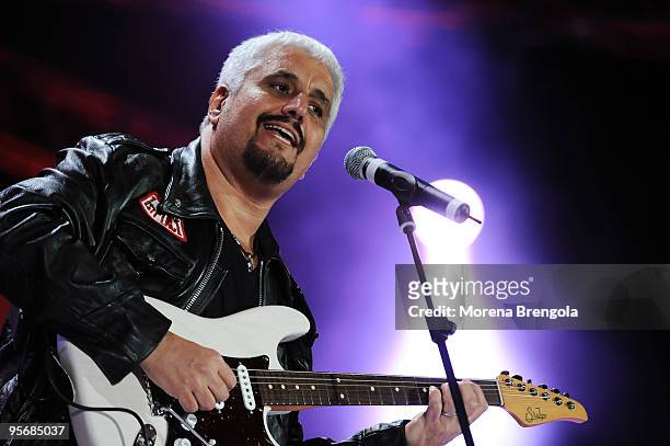 Pino Daniele performs at the Arena of Verona during the Wind Music Awards on June 7, 2009 in Verona, Italy.