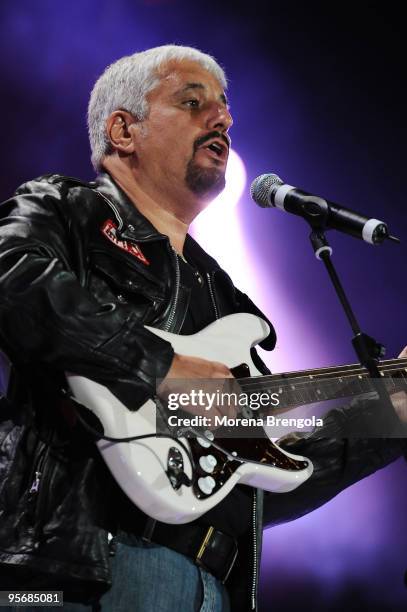 Pino Daniele performs at the Arena of Verona during the Wind Music Awards on June 7, 2009 in Verona, Italy.