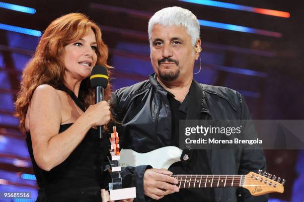 Giuliana De Sio and Pino Daniele during the Wind Music Awards on June 7, 2009 in Verona, Italy.