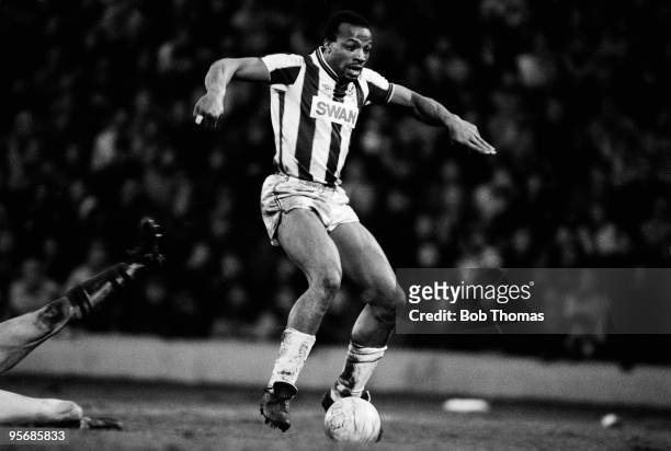 Cyrille Regis of West Bromwich Albion during the West Bromwich Albion v Aston Villa Division 1 match played at The Hawthorns, West Bromwich on the...