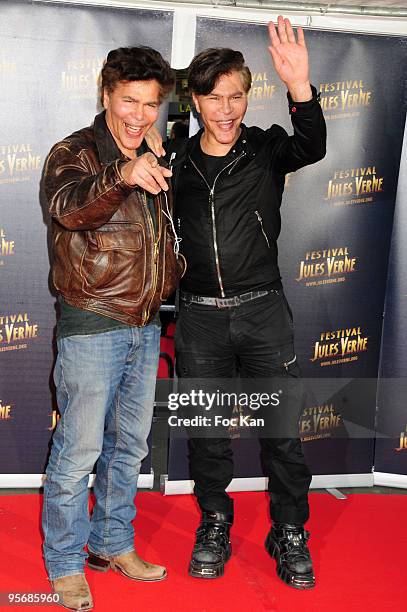 Hosts Igor Bogdanoff and Grichka Bogdanoff attend the Jules Verne 2009 Adventure Film Festival-Day 1 at the Grand Rex Cinema on April 24, 2009 in...