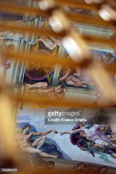 General view of Michelangelo's Sistine Chapel on January 11, 2009 in Vatican City, Vatican. The Sistine Chapel is named after his commissioner,...