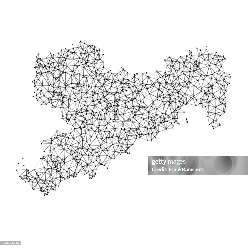 Saxony Map Network Black And White