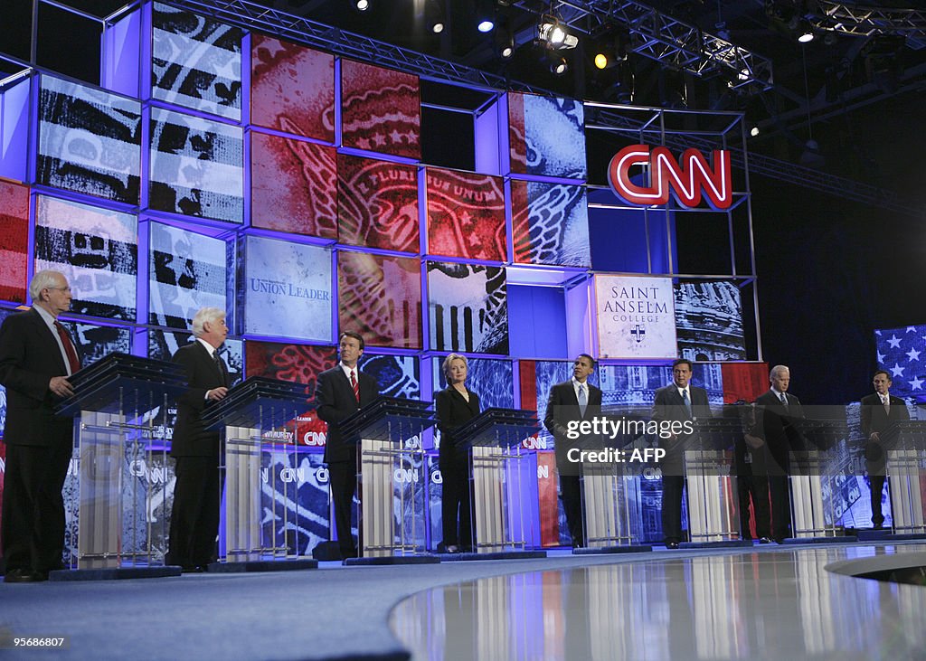 Democratic presidential candidates stand