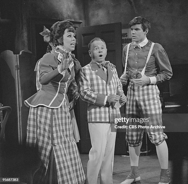 Carol Burnett with guest stars Mickey Rooney and John Davidson on THE CAROL BURNETT SHOW, December 2, 1967.