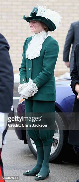 Sarah McCorquodale accompanys Prince William as he meets children at Eresby School on January 11, 2010 in Spilsby, England. The Prince opened the...