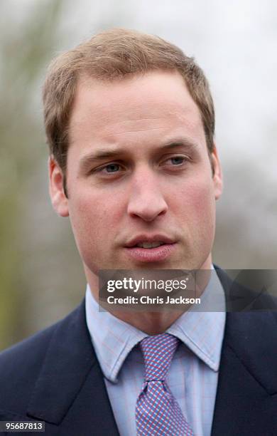 Prince William smiles as he arrives at Eresby School on January 11, 2010 in Spilsby, England. The Prince opened the Life Skills centre at the school...