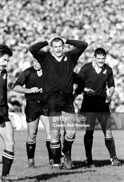 Andy Haden of the New Zealand All Blacks during the 4th Test Match against the British Lions held at Eden Park in Auckland on 16th July 1983. The New...