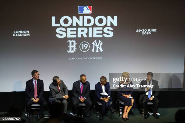 Tim Slavin, Chief of Business Affairs and Senior Counsel, Business for the MLBPA, Boston Red Sox Principal Owner John W. Henry, Commissioner of...