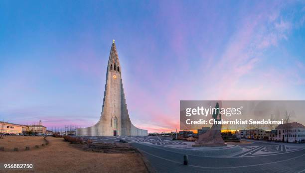 hallgrimskirkja cathedral, reykjavik, iceland - hallgrimskirkja bildbanksfoton och bilder