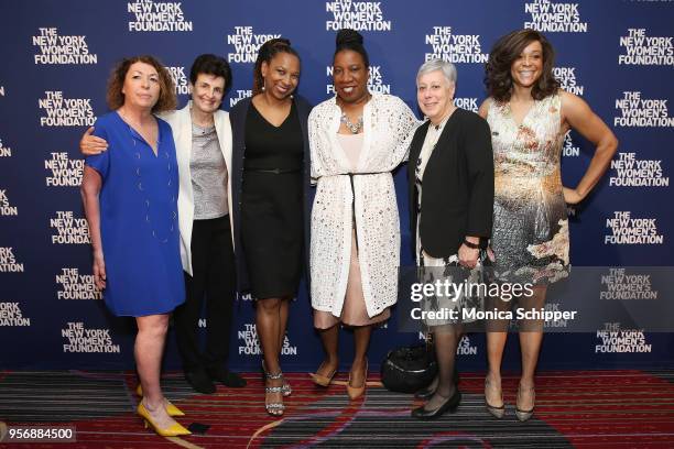 Janet Riccio, Joanne Smith, Ana L. Oliveira, Kimberle Crenshaw, Tarana Burke, Lorie A. Slutsky and Kwanza Butler attend the New York Women's...