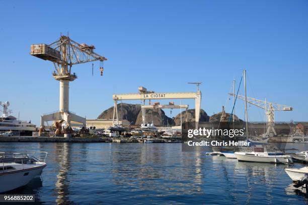 boatyard and port at la ciotat provence france - la ciotat stock pictures, royalty-free photos & images