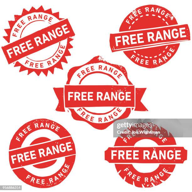 handgemachte linolschnitt freilandhaltung stempel - freilandhuhn stock-grafiken, -clipart, -cartoons und -symbole