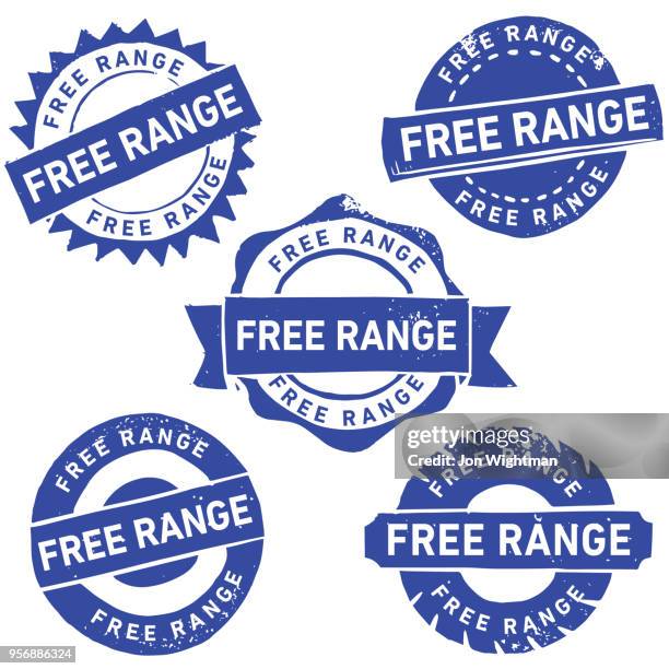 handmade linocut free range rubber stamp - free range stock illustrations