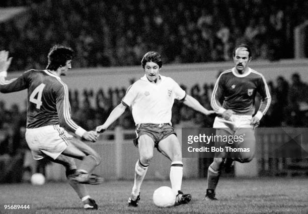 Gordon Hill in action for England during their World Cup Qualifying match against Luxembourg at the Municipal Stadium in Luxembourg-Ville, 12th...