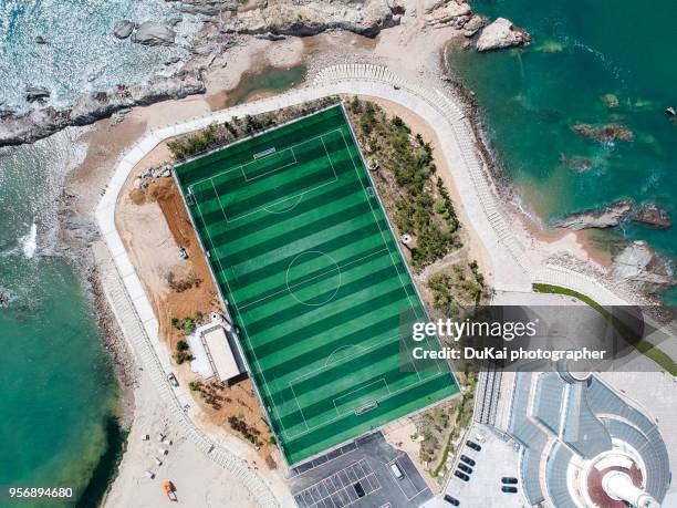 football field - qingdao beach stock pictures, royalty-free photos & images