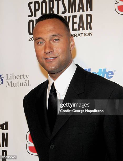 Derek Jeter, 2009 Sports Illustrated Sportsman of the Year, attends the 2009 Sports Illustrated Sportsman of the Year Celebration at The IAC Building...