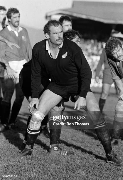 Andy Haden of the New Zealand All Blacks in action during the 1st Test Match against the British Lions held at Lancaster Park in Christchurch on 4th...