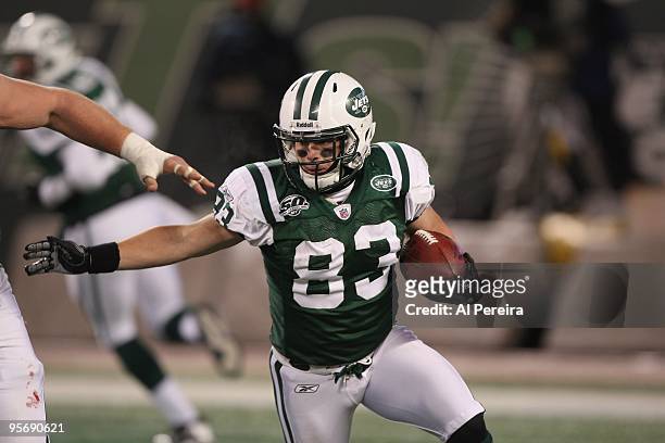 Wide Receiver Danny Woodhead of the New York Jets has a long gain when the New York Jets host the Cincinnati Bengals at Giants Stadium on January 3,...