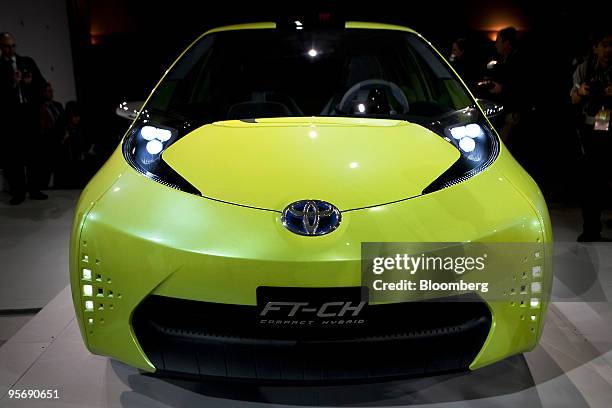 Toyota Motor Corp.'s FT-CH compact hybrid concept car is displayed on day one of the 2010 North American International Auto Show in Detroit,...