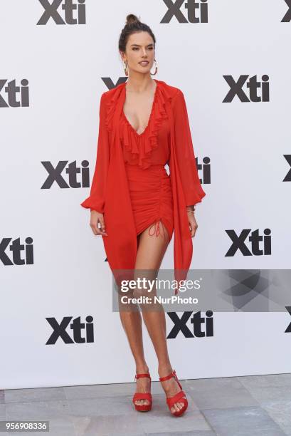 Alessandra Ambrosio attends the XTI new campaig presentation at Santo Mauro Hotel in Madrid on May 10, 2018