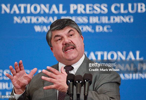 Richard Trumka, President of the American Federation of Labor and Congress of Industrial Organizations , speaks at the National Press Club on January...