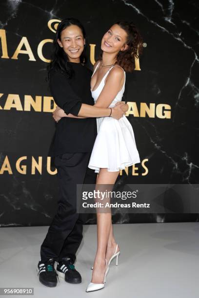 Alexander Wang and Bella Hadid attend the Magnum photocall during the 71st annual Cannes Film Festival at Magnum Beach on May 10, 2018 in Cannes,...