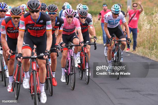 Rohan Dennis of Australia and BMC Racing Team Pink Leader Jersey / Loic Vliegen of Belgium and BMC Racing Team / Christian Knees of Germany and Team...