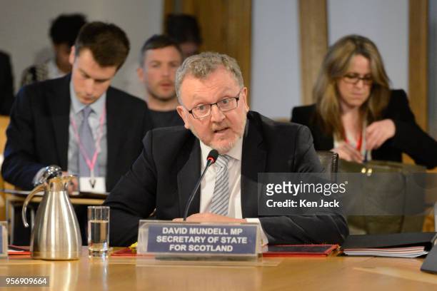David Mundell , Secretary of State for Scotland in the UK Government, gives evidence to the Scottish Parliament's Europe and External Relations...