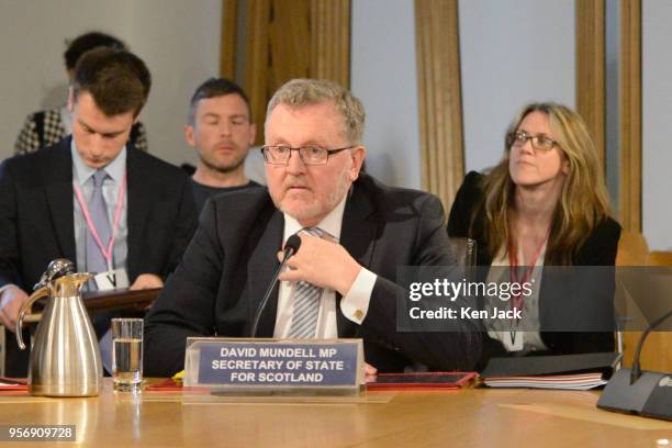 David Mundell, Secretary of State for Scotland in the UK Government, prepares to give evidence to the Scottish Parliament's Europe and External...