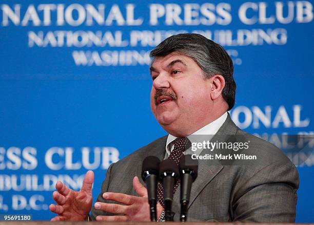 Richard Trumka, President of the American Federation of Labor and Congress of Industrial Organizations , speaks at the National Press Club on January...