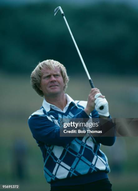 American golfer Jack Nicklaus in action during the British Open Golf Championship at the Royal St George's golf course in Sandwich, July 1981.