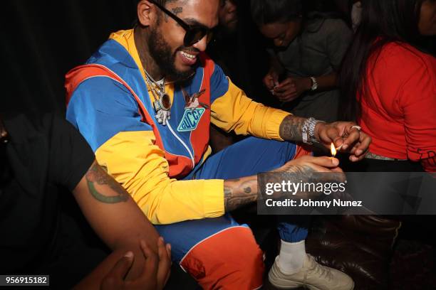 Dave East attends Tee Grizzley's Secret Listening Party at Electric Lady Studio on May 9, 2018 in New York City.