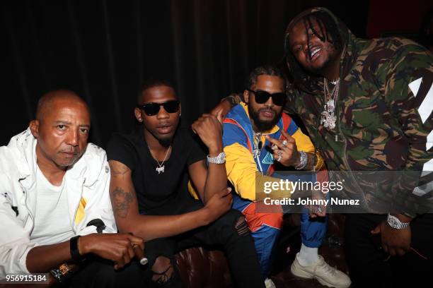 Kevin Liles, BlocBoy JB, Dave East, and Tee Grizzley attend Tee Grizzley's Secret Listening Party at Electric Lady Studio on May 9, 2018 in New York...