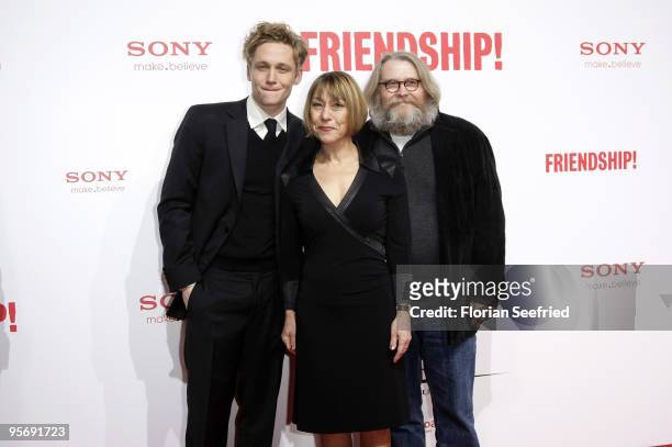 Actor Michael Schweighoefer and parents, mother, actress Gitta Schweighoefer and father, actor Michael Schweighoefer attend the premiere of...