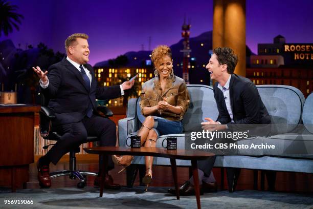 The Late Late Show with James Corden airing Friday, May 4 with guests Jada Pinkett Smith and Zach Braff.