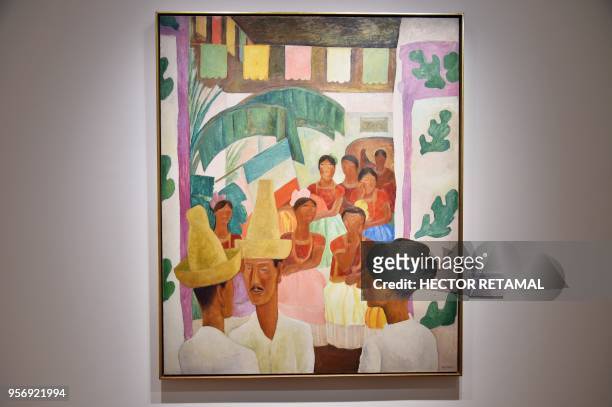 "The Rivals" by Diego Rivera is seen during a Christie's preview presenting the collection of Peggy and David Rockefeller, in New York on April 27,...