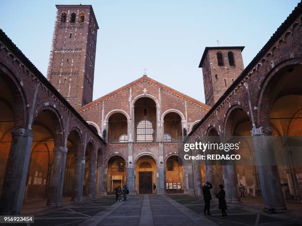 Sant'Ambrogio Basilica, Piazza Sant'Ambrogio square, Milan, Lombardy, Italy, Europe.