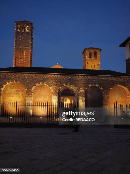 Sant'Ambrogio Basilica, Piazza Sant'Ambrogio square, Milan, Lombardy, Italy, Europe.