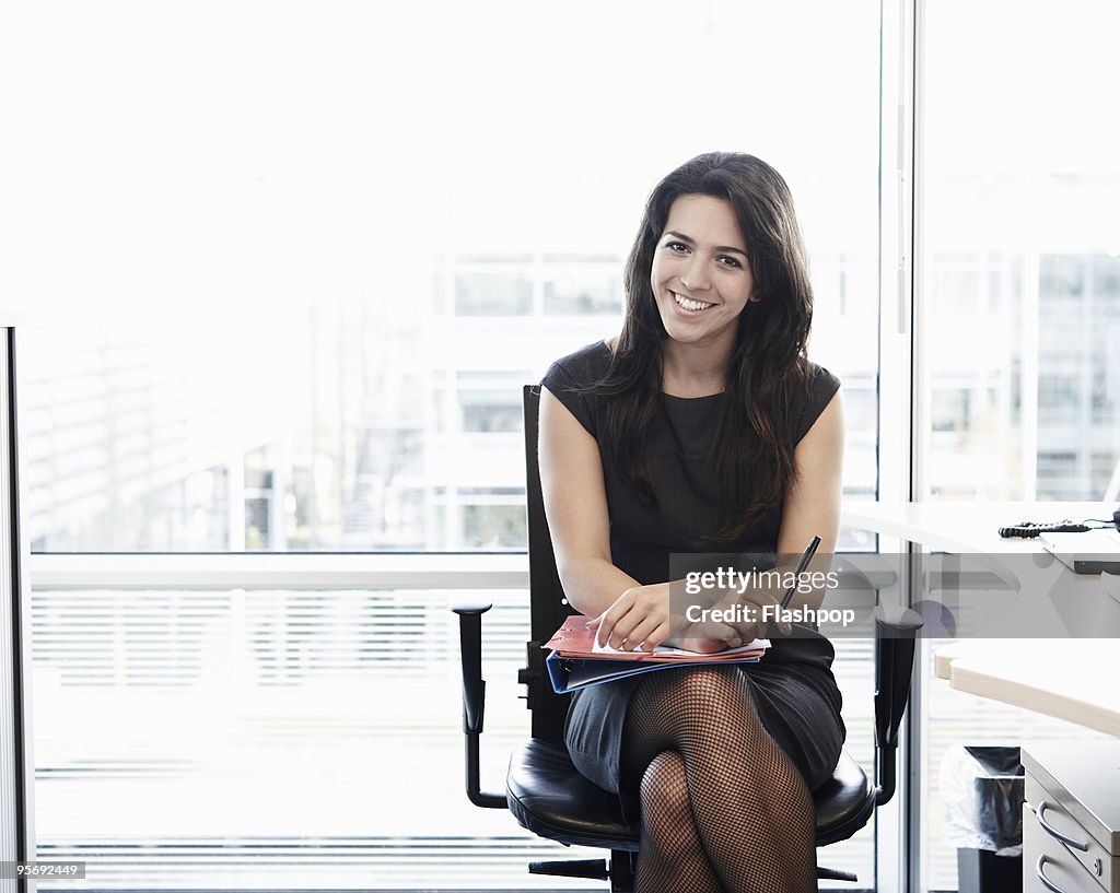 Portrait of business woman smiling 