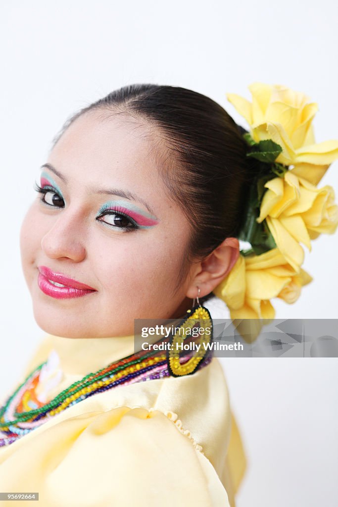 Portrait of female dancer in traditional costume