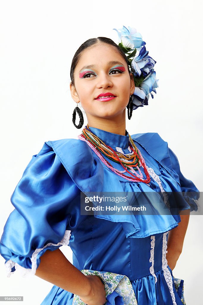 Portrait of female dancer in traditional costume